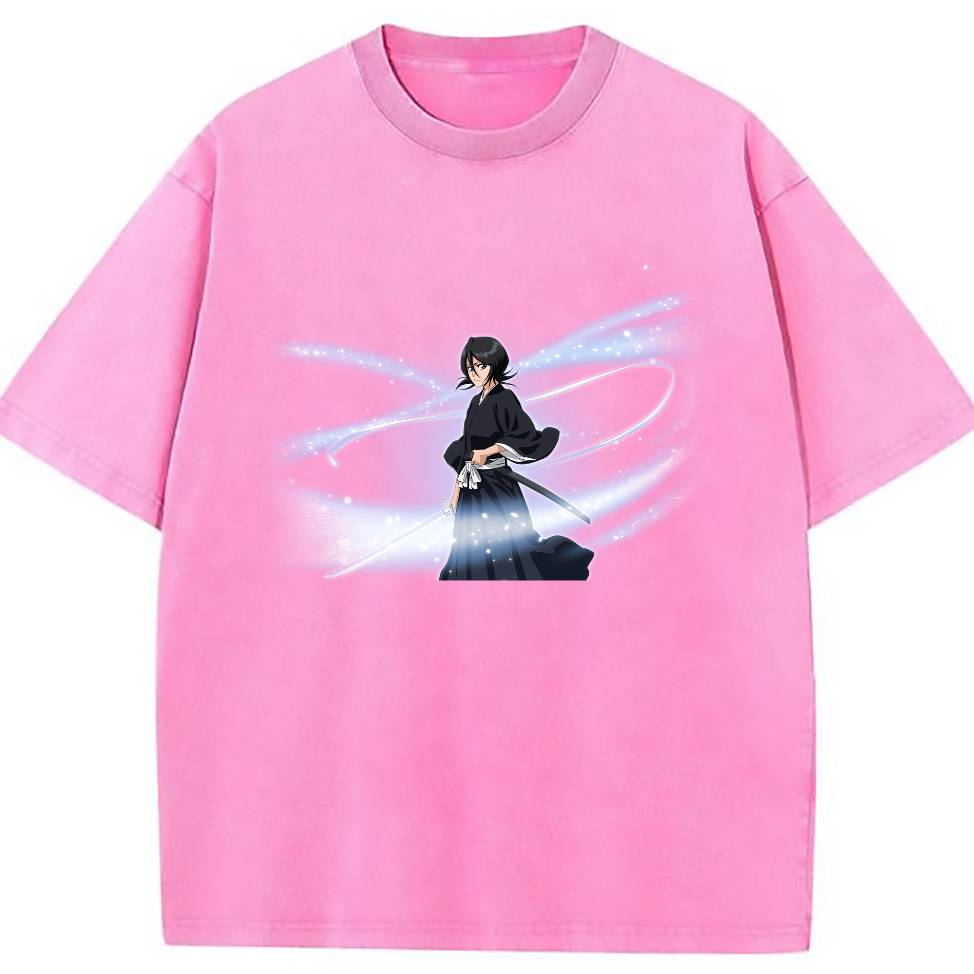 （画像用） ブリーチ 朽木ルキア BLEACH Kuchiki Rukia 綿100% ヴィンテージ風 半袖Tシャツ（フロントプリント）